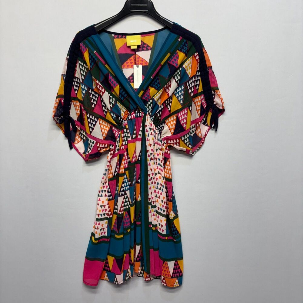 NWT Maeve Women Size US 2 UK 6  Geo Print Semi-Sheer Kimono Dress D096 -8
